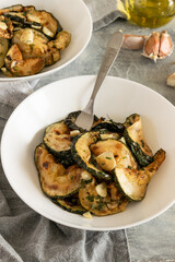 Fried zucchini, summer vegetarian healthy food