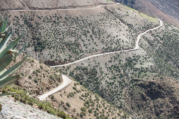 hairpin roads in the mountains of Morocco
