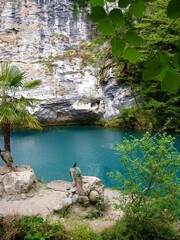 blue lake in the mountains