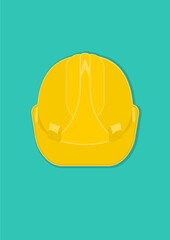 yellow safety helmet. isolated on colored background