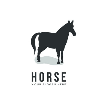 Horse logo design. Shilhouette animal horse vector drawing