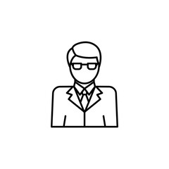 casino manager line icon. Signs and symbols can be used for web, logo, mobile app, UI, UX