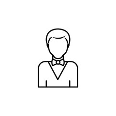 croupier line icon. Signs and symbols can be used for web, logo, mobile app, UI, UX
