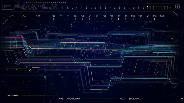 Abstract technological HUD.Sci Fi futuristic digital infographic.Scanner diagram.Equalizer display.