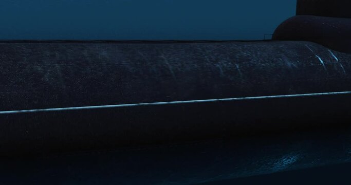 Animation of soviet russian Typhoon Akula class nuclear ballistic missile submarine
