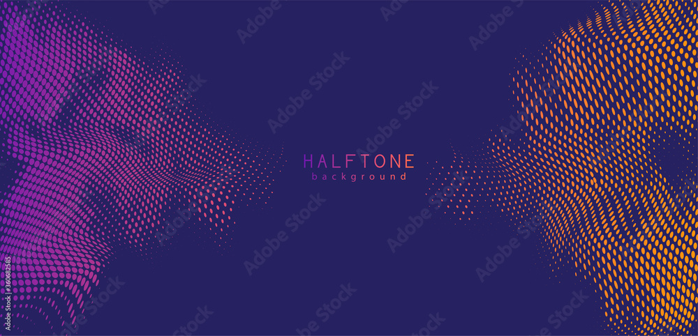 Aufkleber Abstract vector background. Halftone gradient gradation. Vibrant flowing texture. Smoke effect. Retro design.