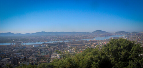 Aerial view of the port of Santos, the 5th biggest in the world