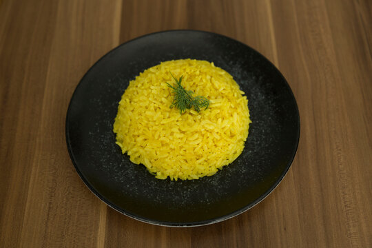 cooking rice with Curcuma Longa, turmeric or Zerdecal for healthy life