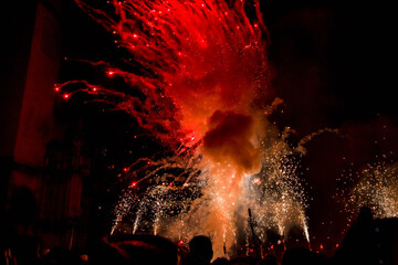 Vilafranca del Penedes, Spain - September 2, 2018: Traditional festival in Vilafranca del Penedes