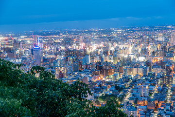 Naklejka premium Sapporo Mt.Maruyama City View.Hokkaido Japan 札幌円山夜景、北海道 日本