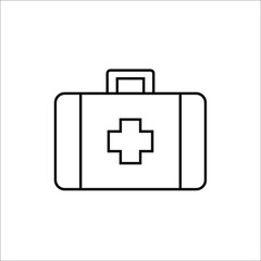 Hospital and medical set line icons in flat design for web site design and mobile apps.