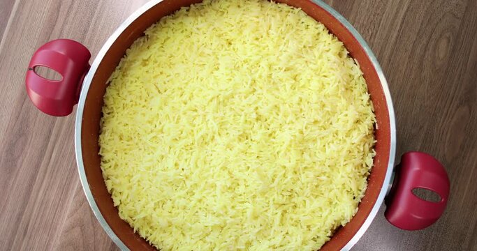 Ready pilaf, rice dish top view