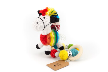 knitted rainbow foal