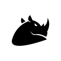 angry masculine strong rhino head with horn perfect for mascot vector illustration design