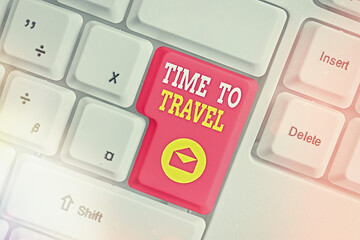 Word writing text Time To Travel. Business photo showcasing Collect moments Old ways won t open new...