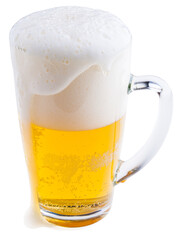 Glass of beer isolated on white