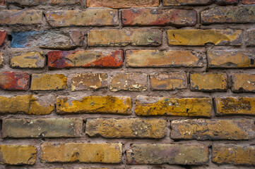Texture of brick wall close up