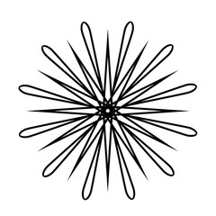 Black mandala icon for design on white, stock vector illustration