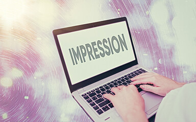 Handwriting text writing Impression. Conceptual photo an idea and feeling or opinion about...