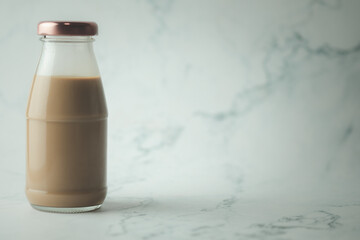 Cold coffee of glass bottle