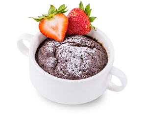 Brownie with strawberry fruit