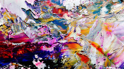 Colorful abstract background wallpaper. Modern motif visual art.  Mixtures of oil paint. Trendy...