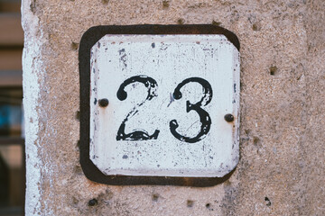 number one on a wall