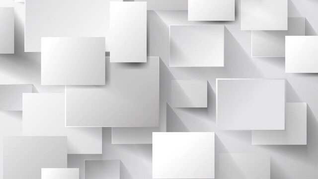 Animation geometric white square moving surface.