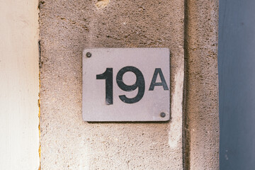 number nineteen on a wall