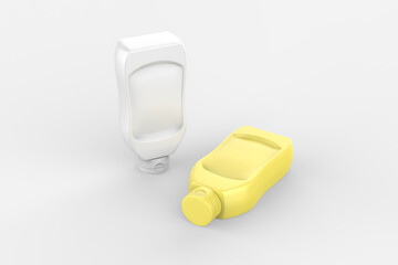 Blank Plastic Ketchup and Sauce Bottle For branding and mock up, 3d illustration.