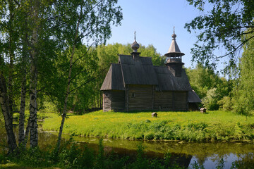 Saviour сhurch (Spasskaya church, early 18th century) from Fominskoe village. Ipatievskaya Sloboda, Kostroma town, Kostroma Oblast, Russia.