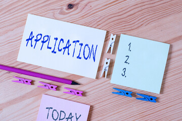 Word writing text Application. Business photo showcasing an order for something formal and usually...