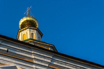 Fototapeta na wymiar Old church golden dome