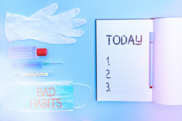 Handwriting text writing Bad Habits. Conceptual photo the uncontrollable negative habitual...