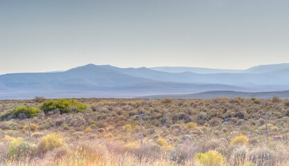 WINTER VIEWS OF THE KAROO DURING EXTENDED DROUGHT. South Africa 