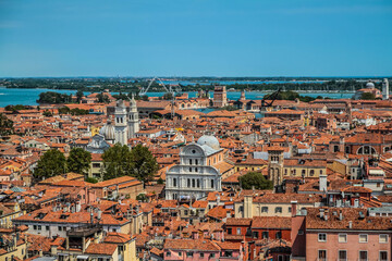 Fototapeta na wymiar Venice, Italy. Aerial view from bell tower of St Mark's.