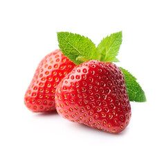 Sweet strawberry with fresh mint