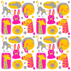 Seamless pattern with animals