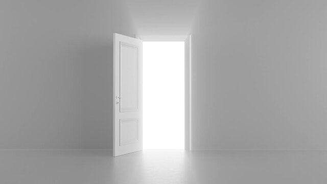shine of an open door in a bright room