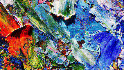 Colorful abstract background wallpaper. Modern motif visual art.  Mixtures of oil paint. Trendy...