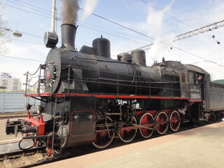 Fototapeta na wymiar Steam Locomotive, Moscow, Russia, 2011 (2)