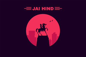 Freedom Fighter and National Hero of India Netaji Subhash Chandra Bose. Vector illustration