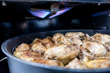 Tray filled with chicken to go to oven