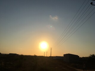sunset in the city
