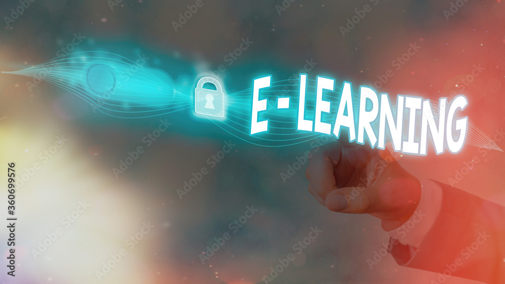 Poster text sign showing e learning. business photo showcasing training through electronic media usually ov