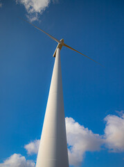 wind turbine with beautiful blue sky
