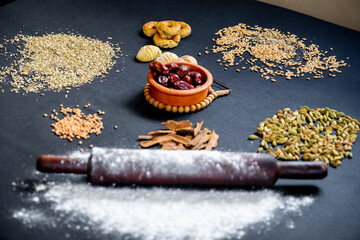eid sweet ingredients together on one table