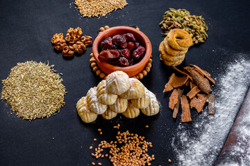 Obraz na płótnie Canvas eid sweet ingredients together on one table