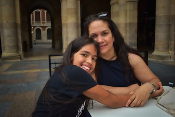 portrait of mother and daughter 