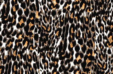 Seamless leopard pattern, animal print.